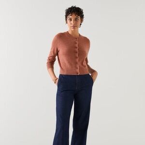 LK Bennett Connie Muted Pink Cardigan Button Down Sweater